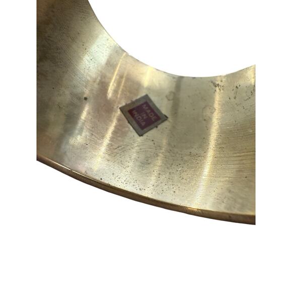 Vintage Etched Brass Napkin Rings Gold Floral Band Set of 8 India - Picture 8 of 8